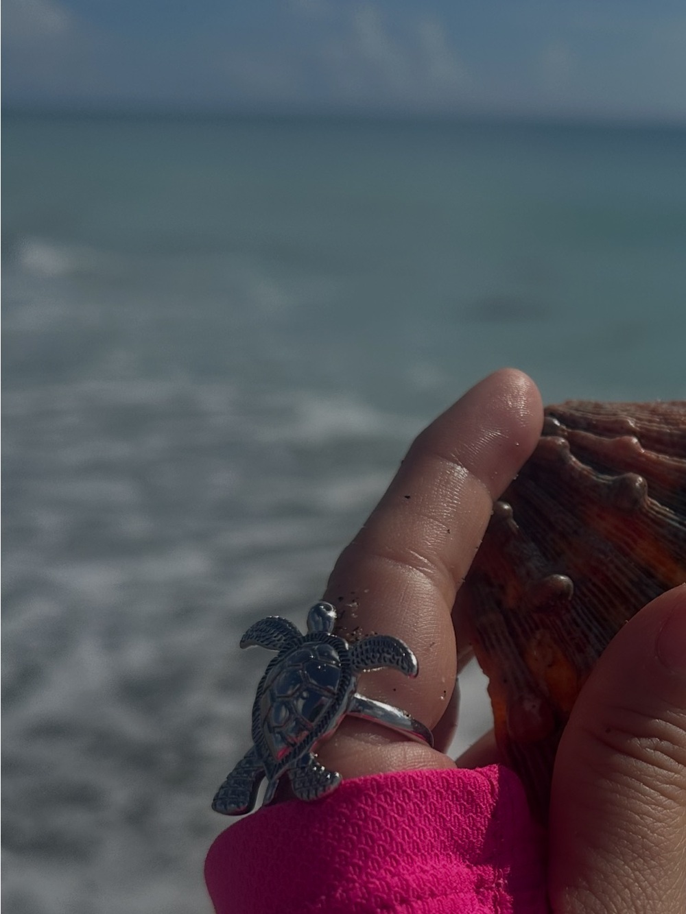 Silver Sea Turtle Ring